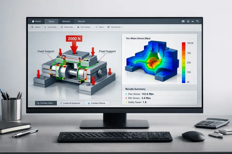 Resim: ANSYS’te Kontakt Tanımlarıyla Gerçekçi Gerilme Sonuçları Almak
