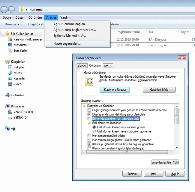 FOTO: AutoCAD Dosya Kurtarma