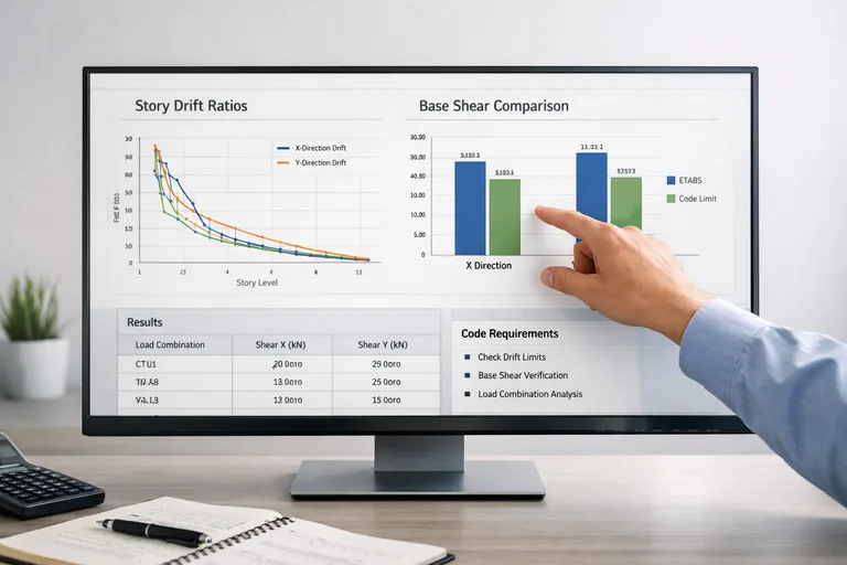 Kat ötelemesi grafikleri, mod kütle katılım oranları ve kombinasyon bazlı kesme kuvvetlerinin karşılaştırılması