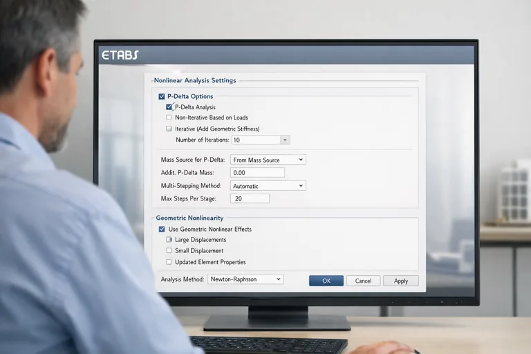 Resim: ETABS’te P Delta ve İkinci Mertebe Etkilerini Yönetmek