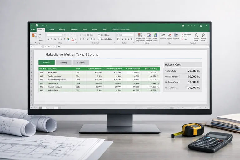FOTO: Excel ile Hakediş Metraj Takip Şablonu Oluşturmak