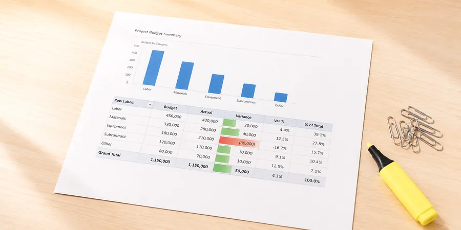 Excel pivot tablo ve koşullu biçimlendirme ile veri analiz örneği masada açık