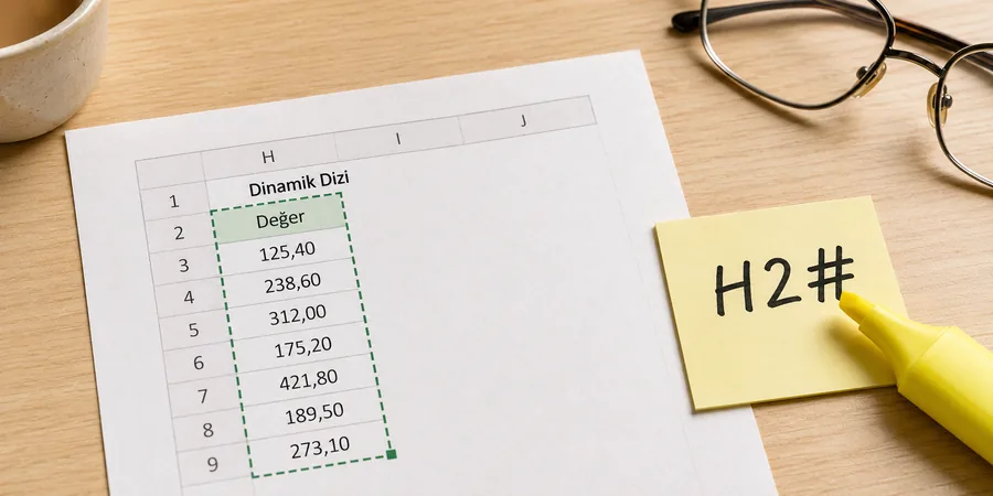 Excel spill range yayılma aralığı ve hash operatör başvurusu ekran detayı
