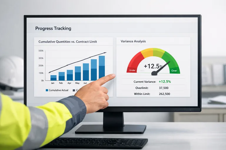 Poz bazında kümülatif miktar, sözleşme limiti ve sapma yüzdelerinin tek ekranda izlenmesi