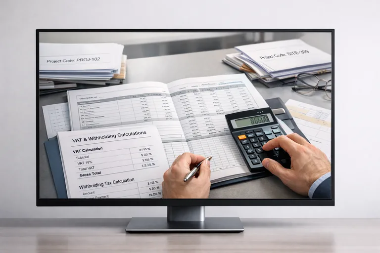 KDV ve tevkifat oranlarının iş kalemi bazında doğrulandığı ayrıntılı muhasebe kontrol tablosu