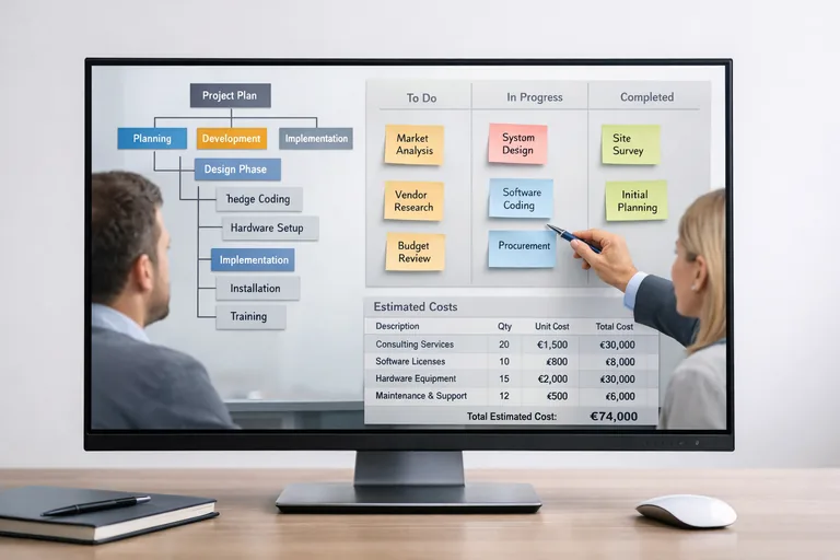 İş kırılım ağacı mantığıyla ayrıştırılmış hizmet ve lisans kalemlerinin ölçü birimi ve miktar alanlarıyla gösterimi