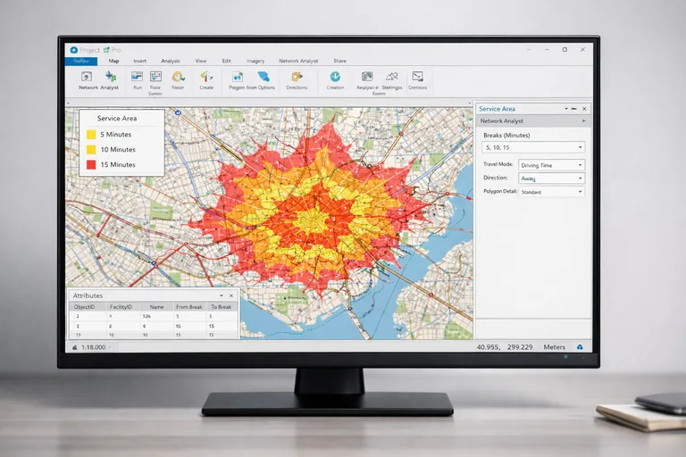 Resim: Network Analyst ile Servis Alanı Analizi Kurgulamak