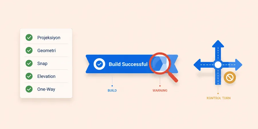 Build öncesi veri hazırlama checklist'i projeksiyon snap tolerance elevation field one-way hierarchy adımları annotation kompozisyon