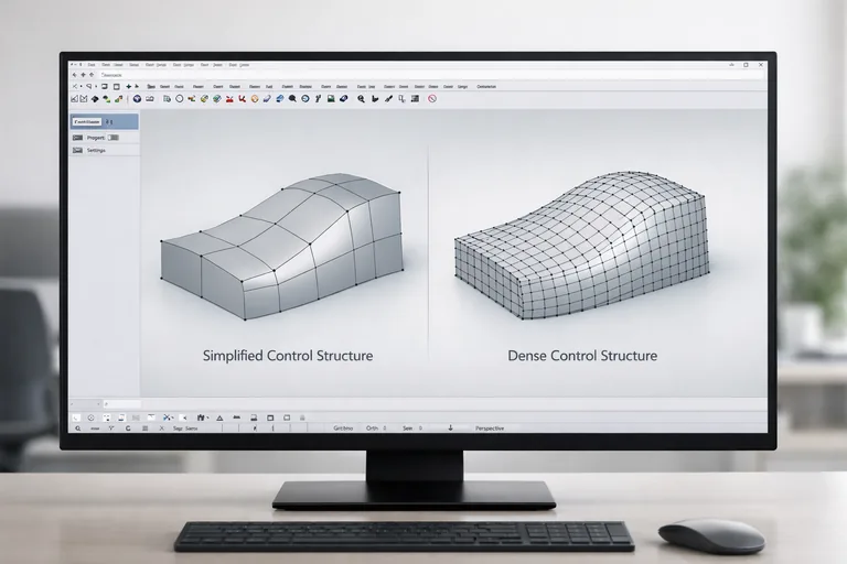 Kontrol poligonları sadeleştirilmiş iki farklı yüzeyin kenar akışının ve eğrilik davranışının yan yana analizi