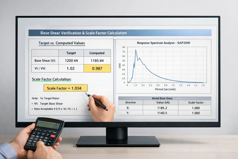 Spektral analiz sonrası taban kesmenin hedef oranla karşılaştırıldığı ve ölçek katsayısının hesaplandığı kontrol sayfası düzeni