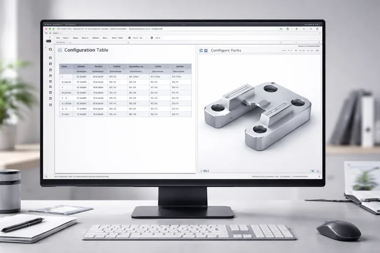 Tasarım tablosunda farklı konfigürasyon ölçülerinin listelenmesi ve seçilen varyantın modele uygulanması