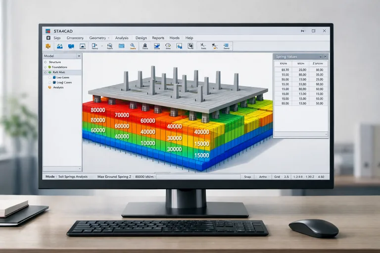 Resim: STA4CAD’de Temel Modelleme ve Zemin Yapısal Etkileşimi Yorumlamak