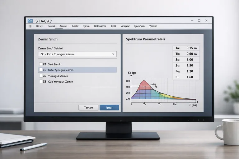 Resim: STA4CAD’de Zemin Sınıfı ve Spektrum Parametrelerini Yönetmek